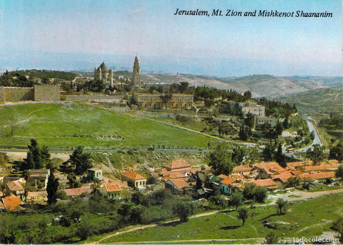 Postales: Postal de Jerusal&eacute;n, Monte Si&oacute;n y Barrio de Mishkenot Shaananim
