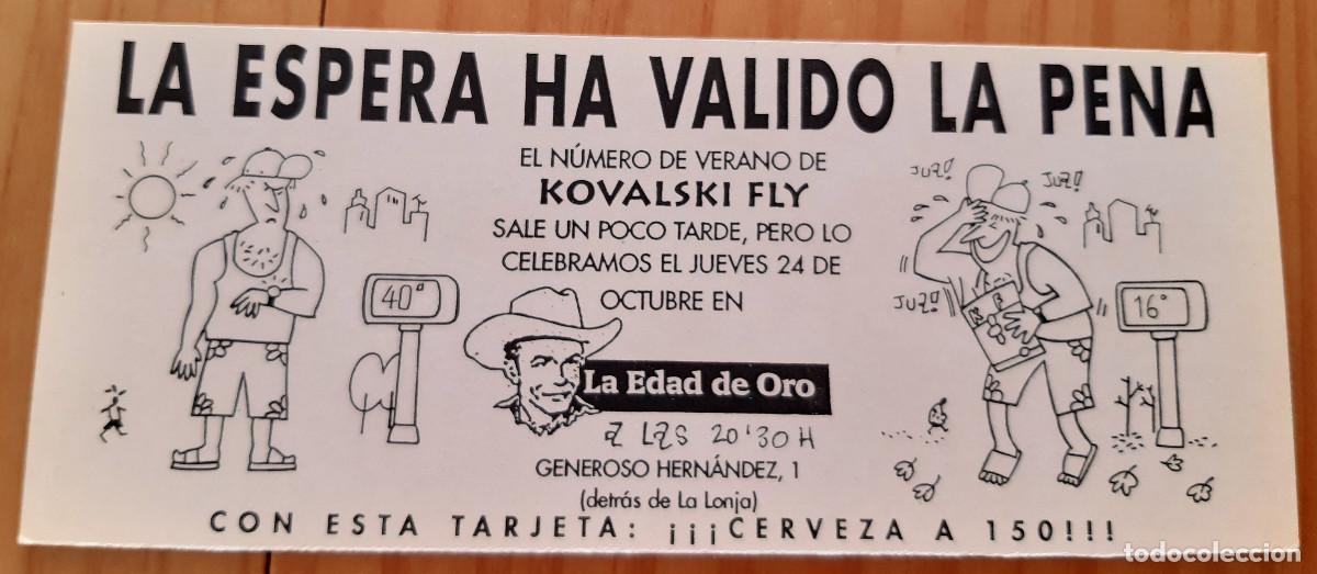 Postales: TARJETA - KOVALSKY FLY - INVITACI&Oacute;N - CELEBRACI&Oacute;N EN LA EDAD DE ORO - 8 X 21 CMS. - PERFECTO ESTADO