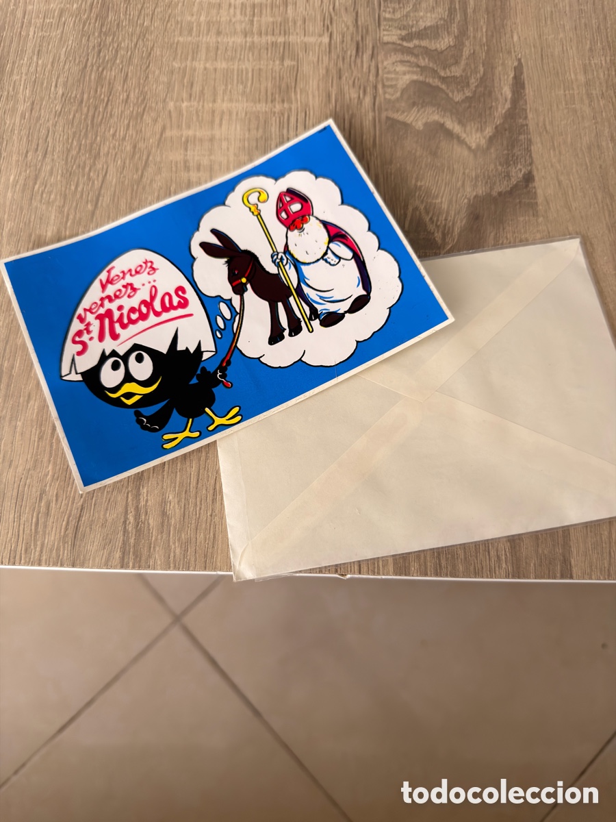 Postales: Postal autoadhesiva Calimero y Saint Nicolas &ndash; Made in Belgium &ndash; N&ordm; 002 &ndash; Sin circular