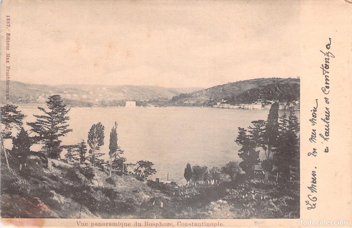 Postales: Postal de la Vista Panor&aacute;mica del Estrecho del B&oacute;sforo en Constantinopla