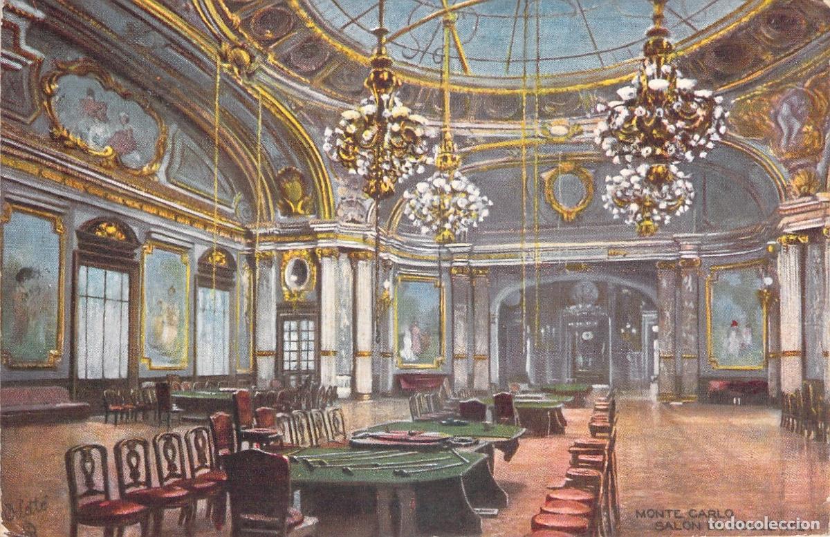 Postais: Postal Oilette del Sal&oacute;n de la Ruleta del Casino de Monte Carlo