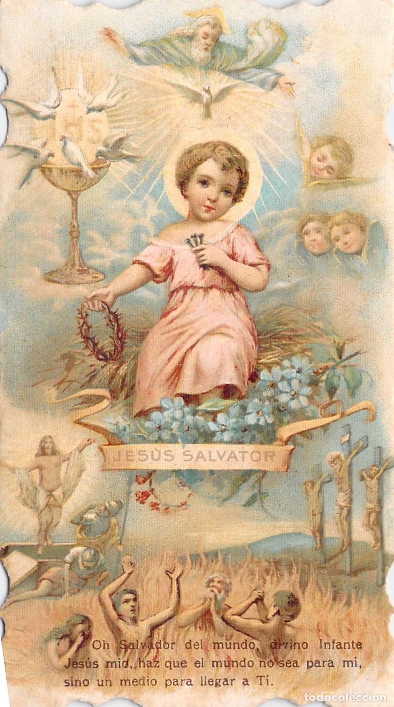 Postales: Estampa Religiosa Estampita del Divino Infante Jes&uacute;s Salvador