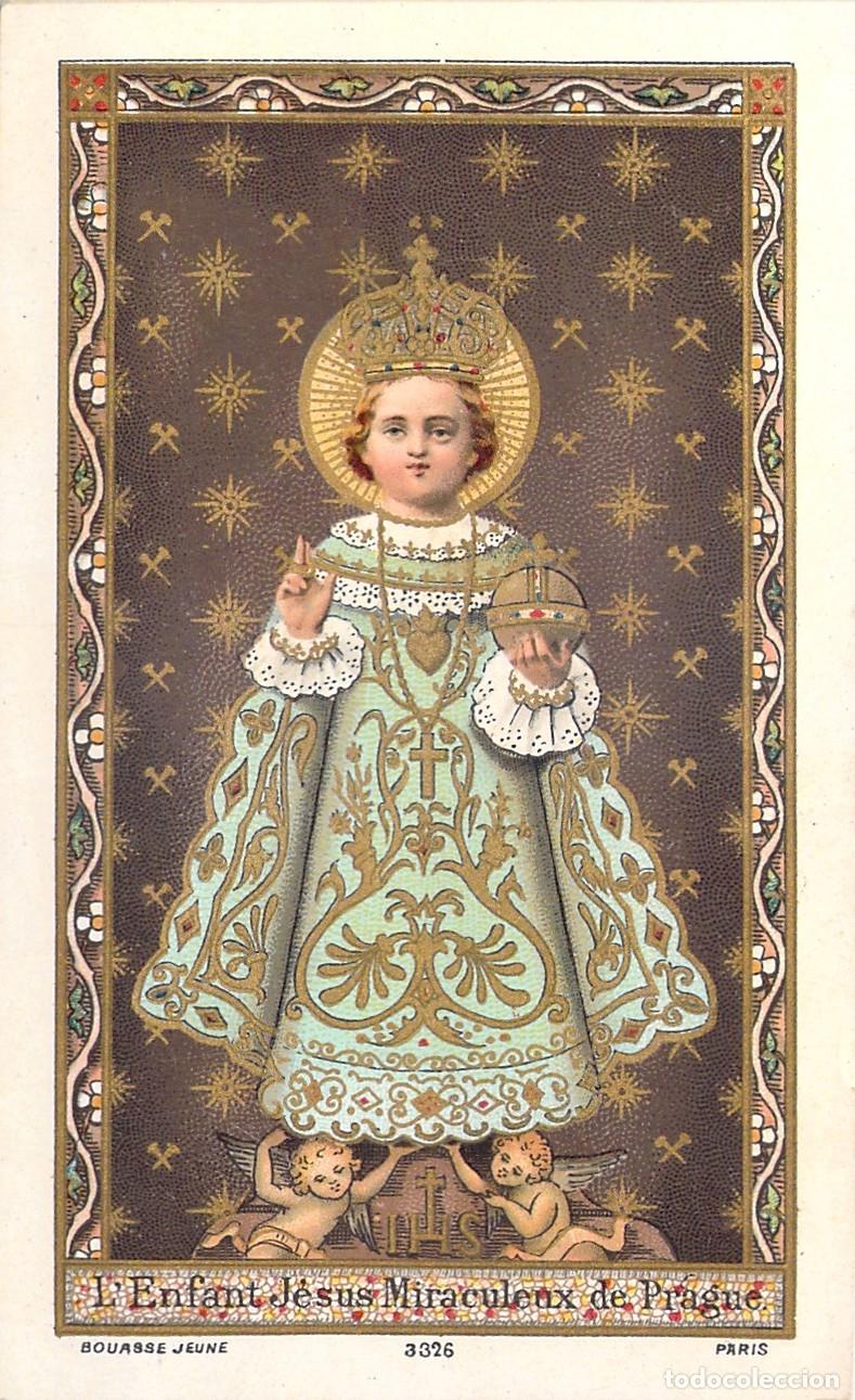Postales: Estampa del Milagroso Ni&ntilde;o Jes&uacute;s de Praga con Oraci&oacute;n en Reverso