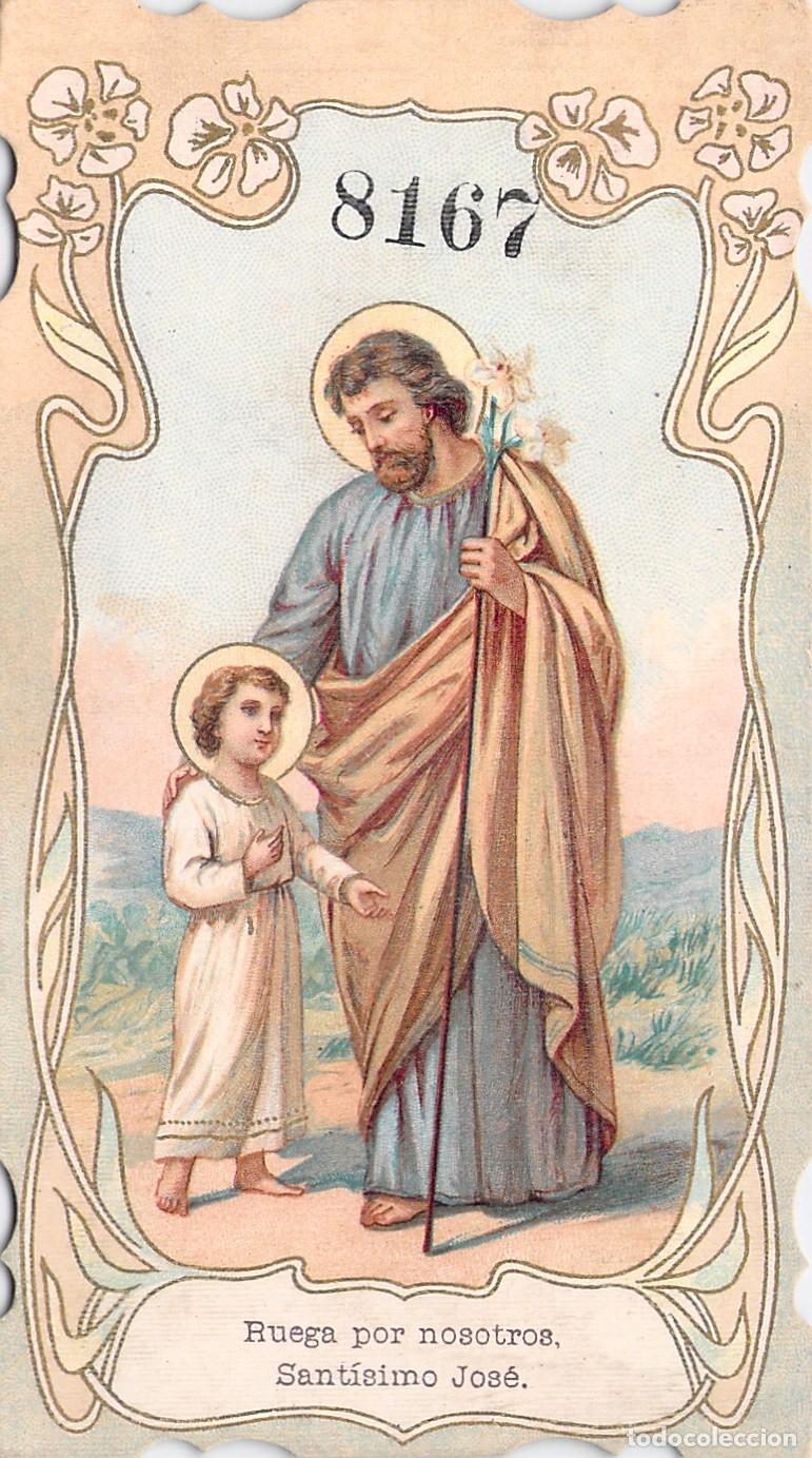 Postales: Estampa Religiosa de San Jos&eacute; y el Ni&ntilde;o Jes&uacute;s, Ruega por Nosotros