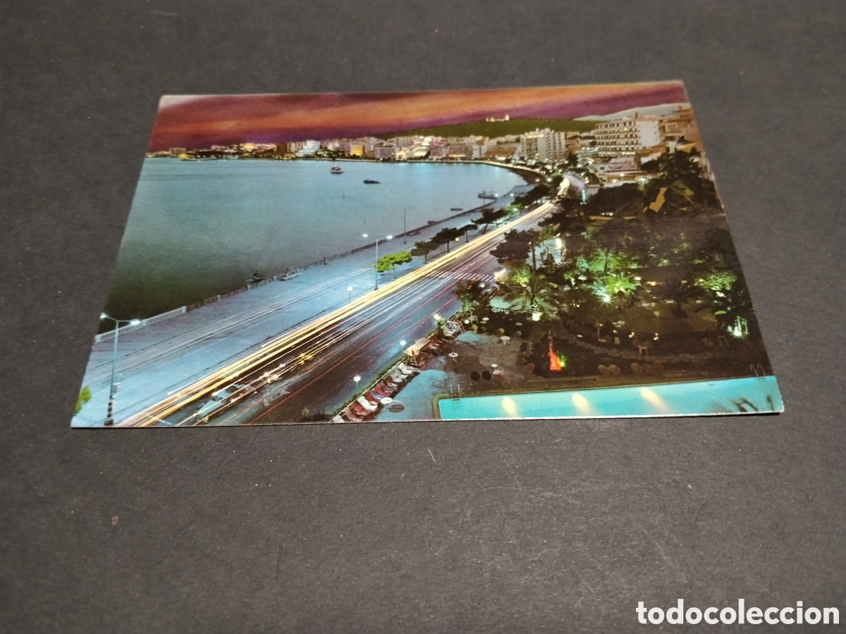 Postales: Postal Palma de Mallorca Paseo Mar&iacute;timo de noche