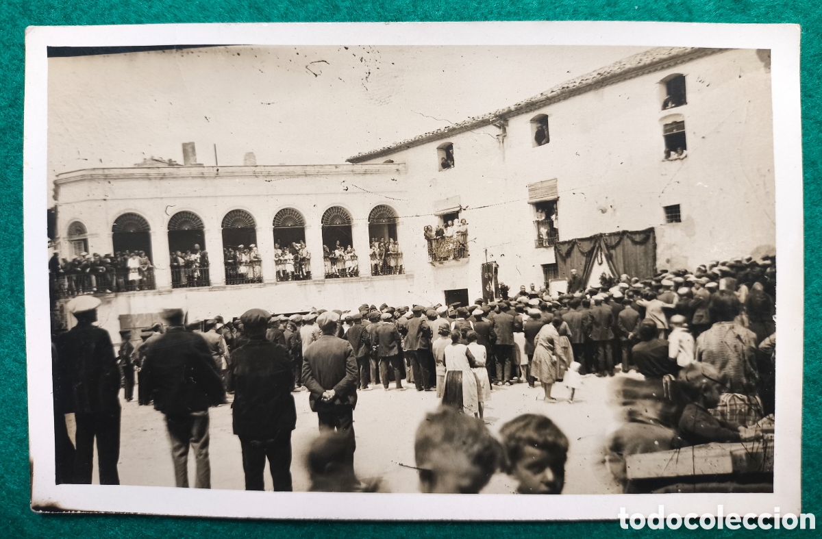 Postales: ESPA&Ntilde;A SIN IDENTIFICAR PLAZA ANIMADA POSTAL FOTOGR&Aacute;FICA C. 1920