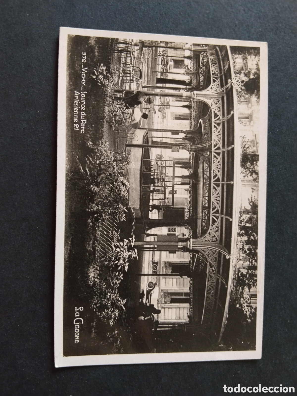 Postales: Postal Vichy._ Source du Parc Arl&eacute;sienne 21 La Cigogne