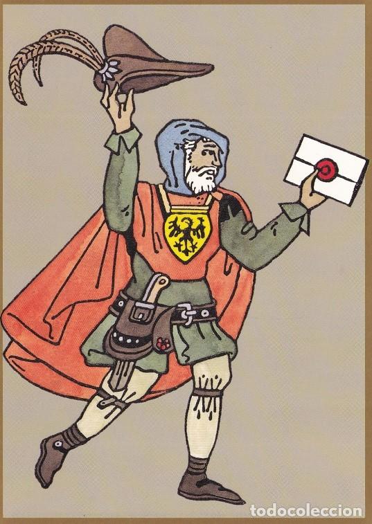 Postales: 500 Aniversario de Correos - Mensajero de cartas en el siglo XV - 500 Jahre Post - Cartero