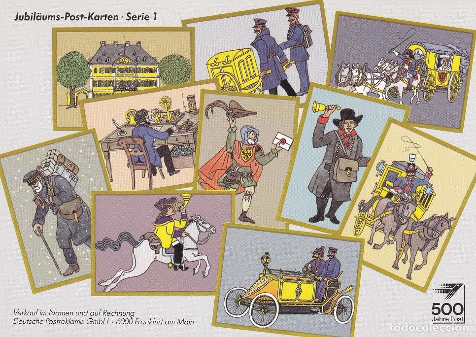 Postcards: 500 Aniversario de Correos - Publicidad Gu&iacute;a de t&iacute;tulos y res&uacute;menes Serie 1 - 500 Jahre Post