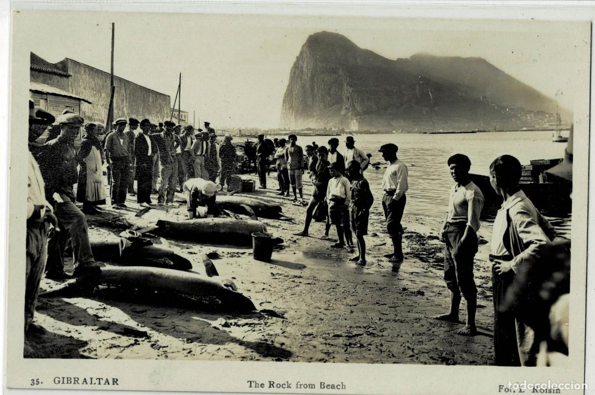 Postales: POSTAL ANTIGUA DE GIBRALTAR. THE ROCK FROM BEACH. P-GIBR-243