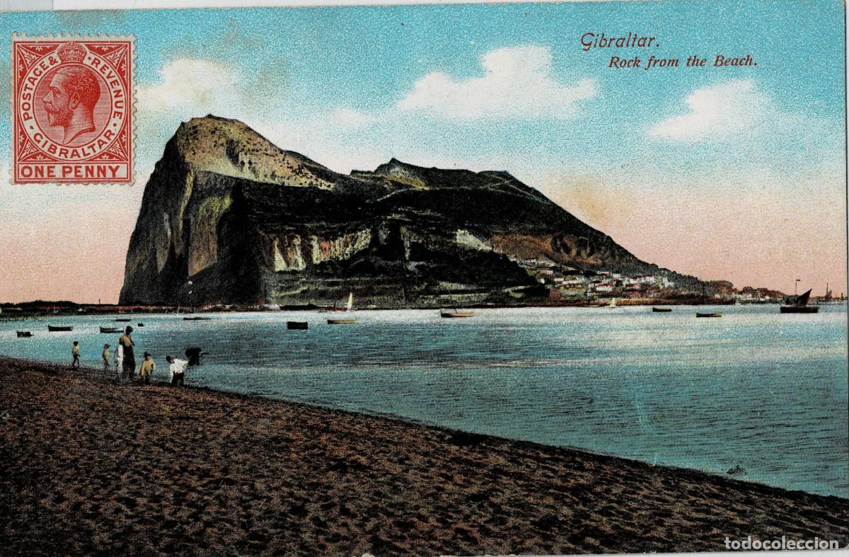 Postales: POSTAL ANTIGUA DE GIBRALTAR. ROCK FROM THE BEACH. P-GIBR-248