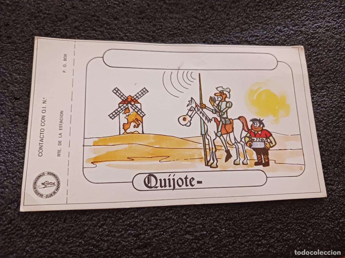 Postales: union de radio aficionados espa&ntilde;oles, tarjeta QSL, CLUB DE LOS QUIJOTES, sin rellenar