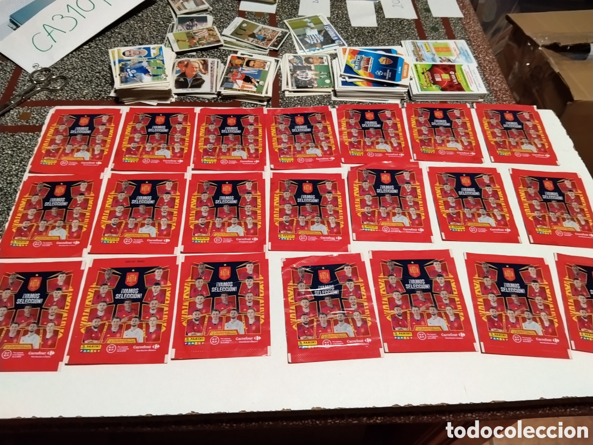 Postales: 35 Sobres de la Selecci&oacute;n Espa&ntilde;ola, PANINI , CARREFOUR Distribuci&oacute;n exclusiva
