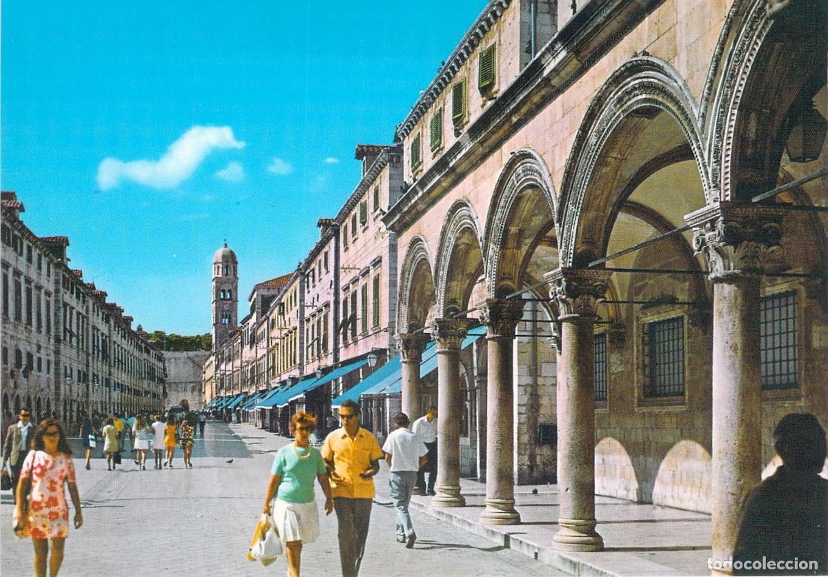 Postales: Postal de Dubrovnik Stradun y Palacio Sponza en Croacia