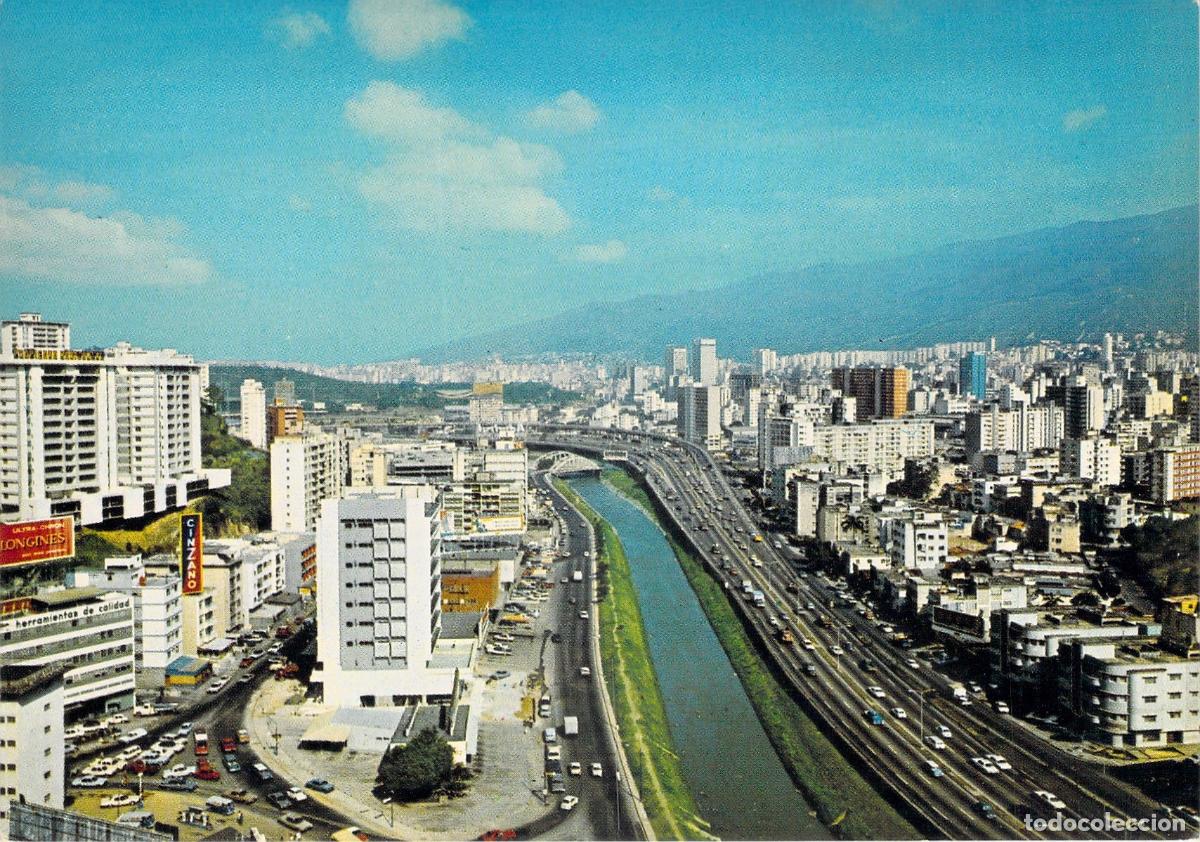 Postales: Postal de Caracas, Autopista del Este con R&iacute;o Guaire, Venezuela