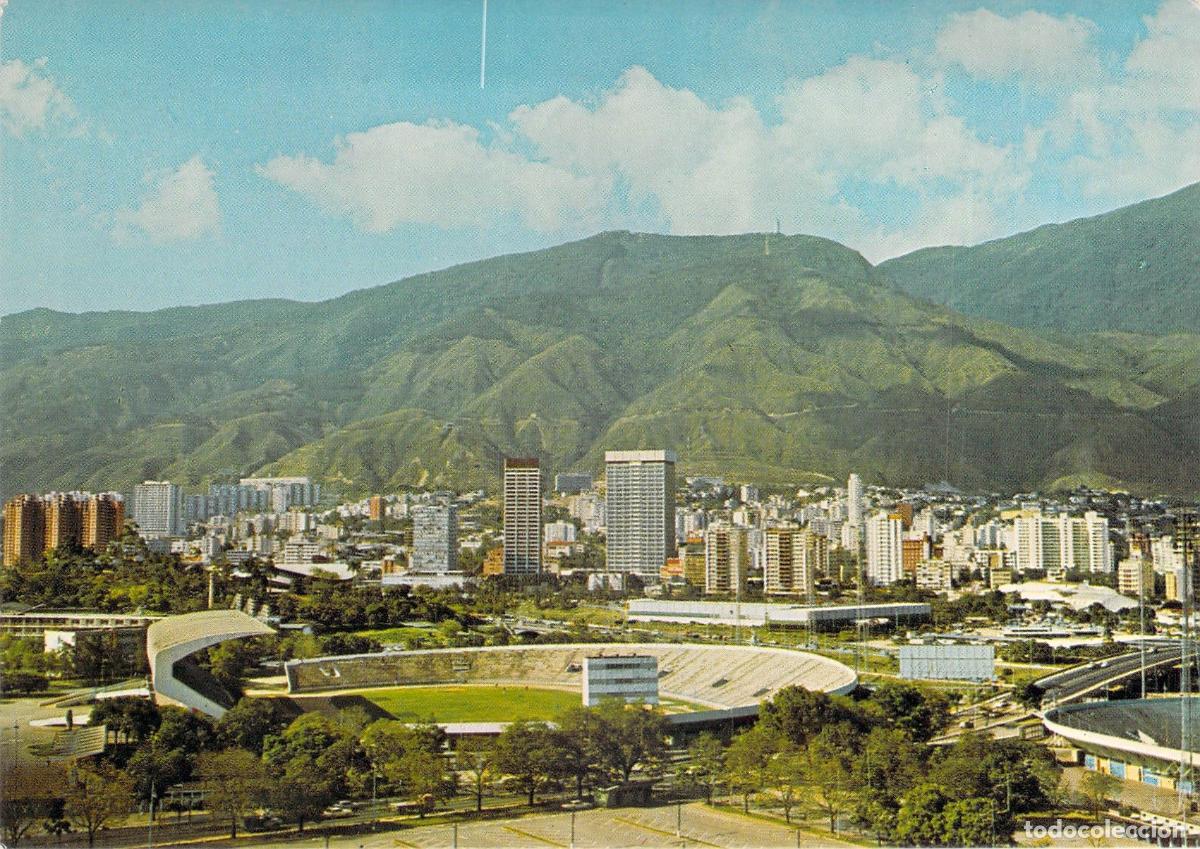Postales: Postal Vista Panor&aacute;mica de Caracas con Estadio Universitario y El &Aacute;vila