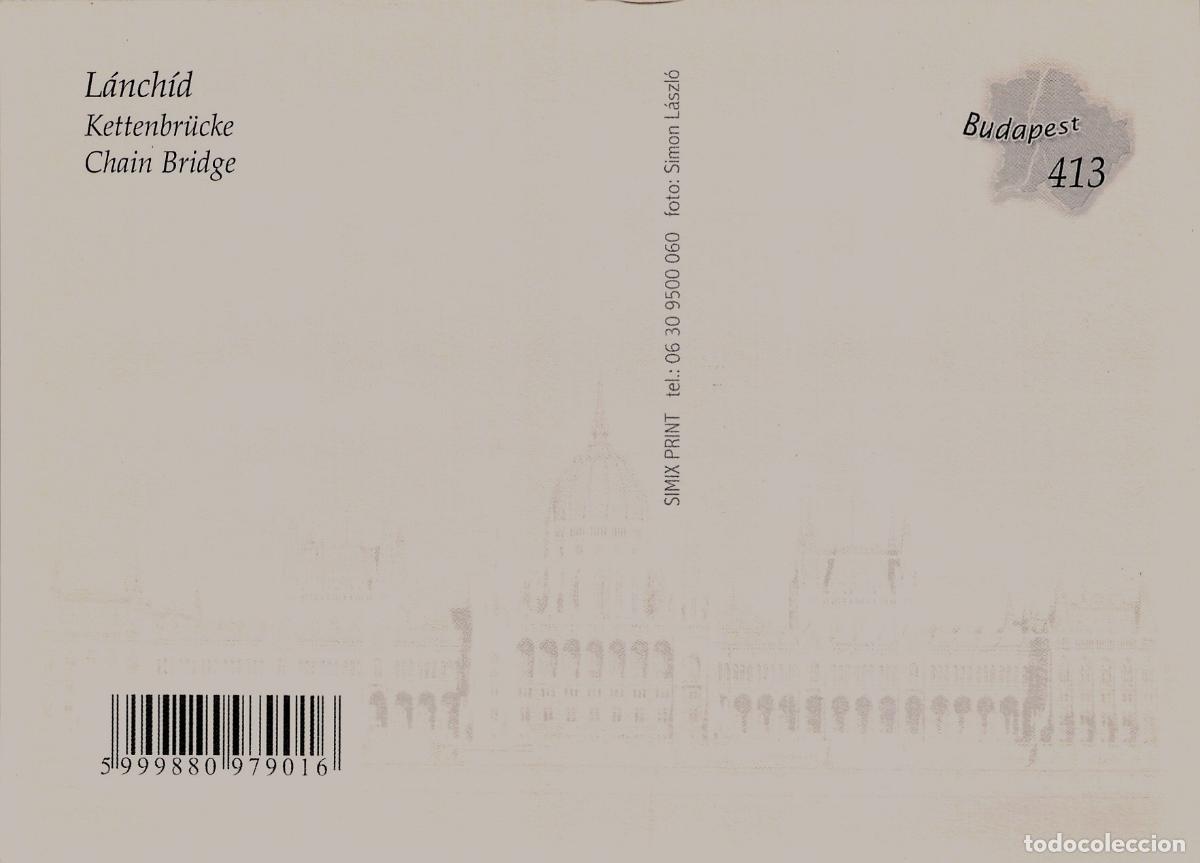 Postales: Postal de Budapest con el Puente de las Cadenas - Foto 2