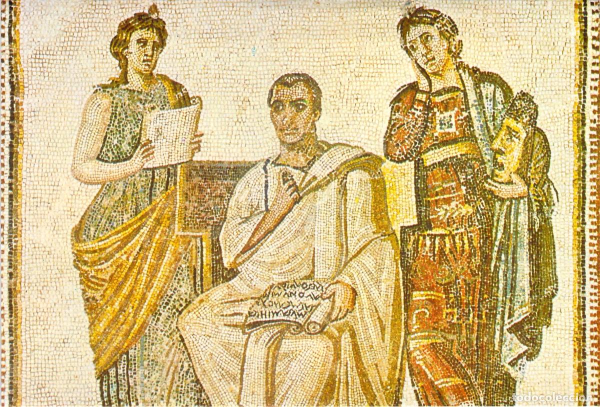 Postales: Postal Mosaico de Virgilio y las Musas Museo del Bardo T&uacute;nez