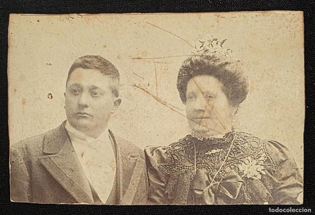 Postales: P.1087 Fotograf&iacute;a Antigua Tipo Postal de Matrimonio o Pareja &ndash; Estudio Napole&oacute;n &ndash; Barcelona