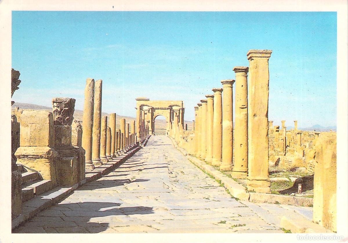 Postales: Postal de las Ruinas Romanas de Timgad, Argelia, Arqueolog&iacute;a