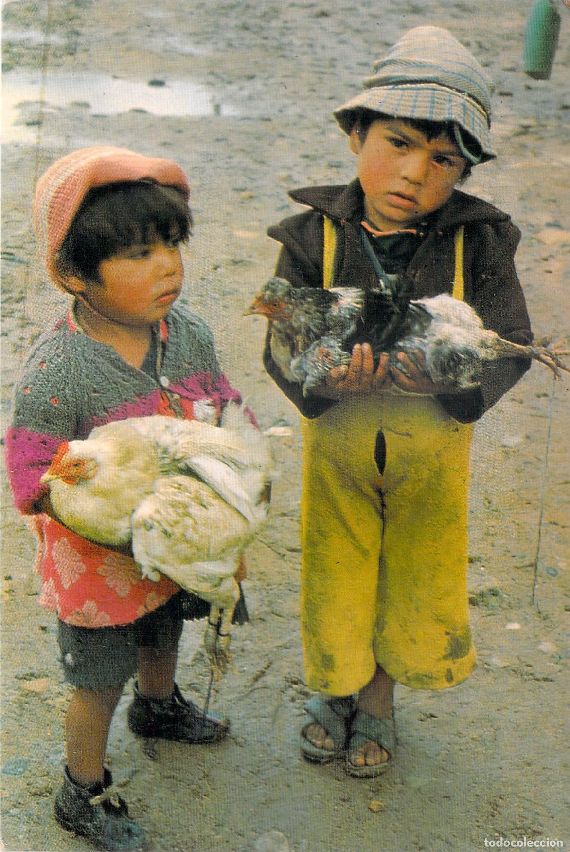 Postales: Postal de ni&ntilde;os campesinos en Ravelo, Bolivia