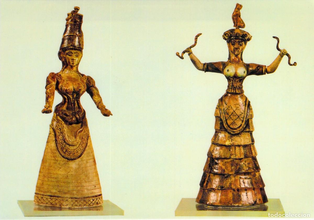 Postales: Postal Museo de Heraklion Diosas de las Serpientes Cnosos Grecia