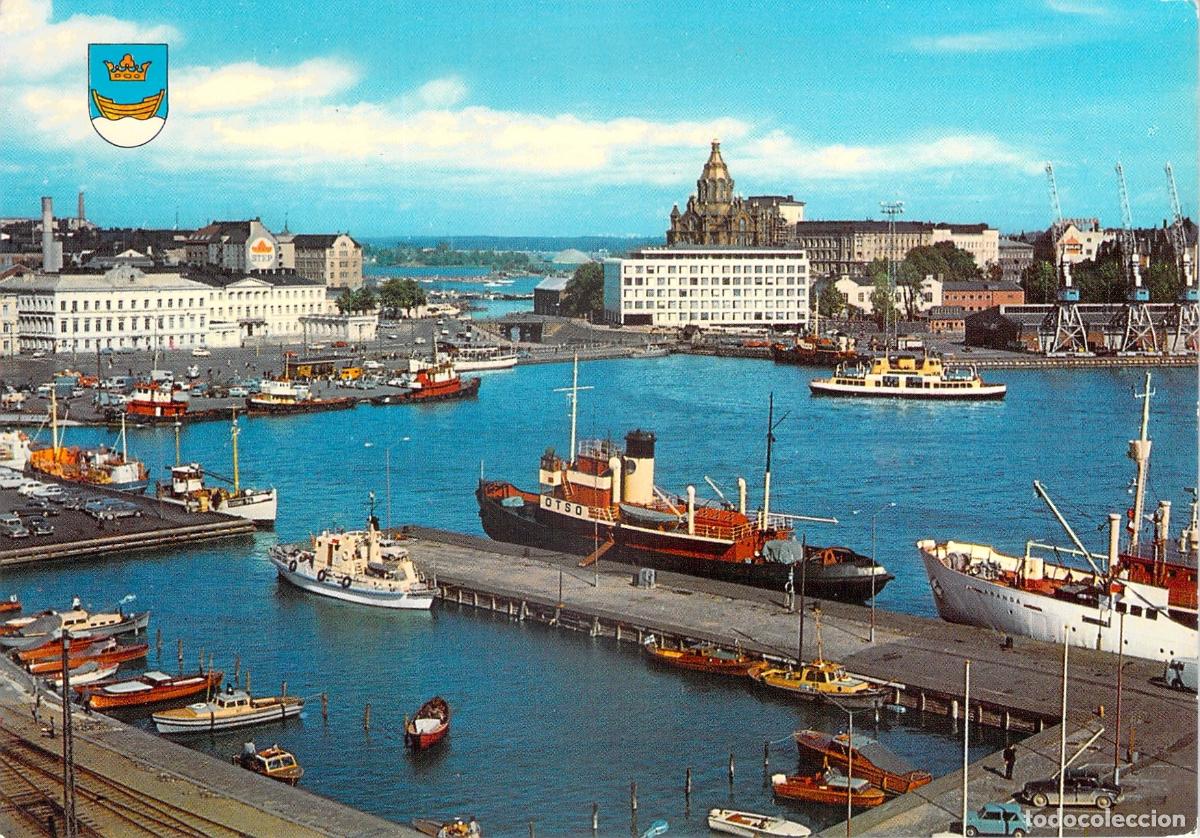 Postales: Postal de Helsinki, el Puerto Sur con barcos - Foto 1