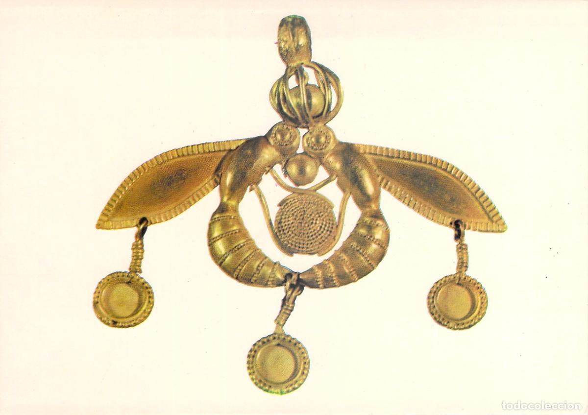 Postales: Postal del colgante de abeja de oro del Museo de Heraklion