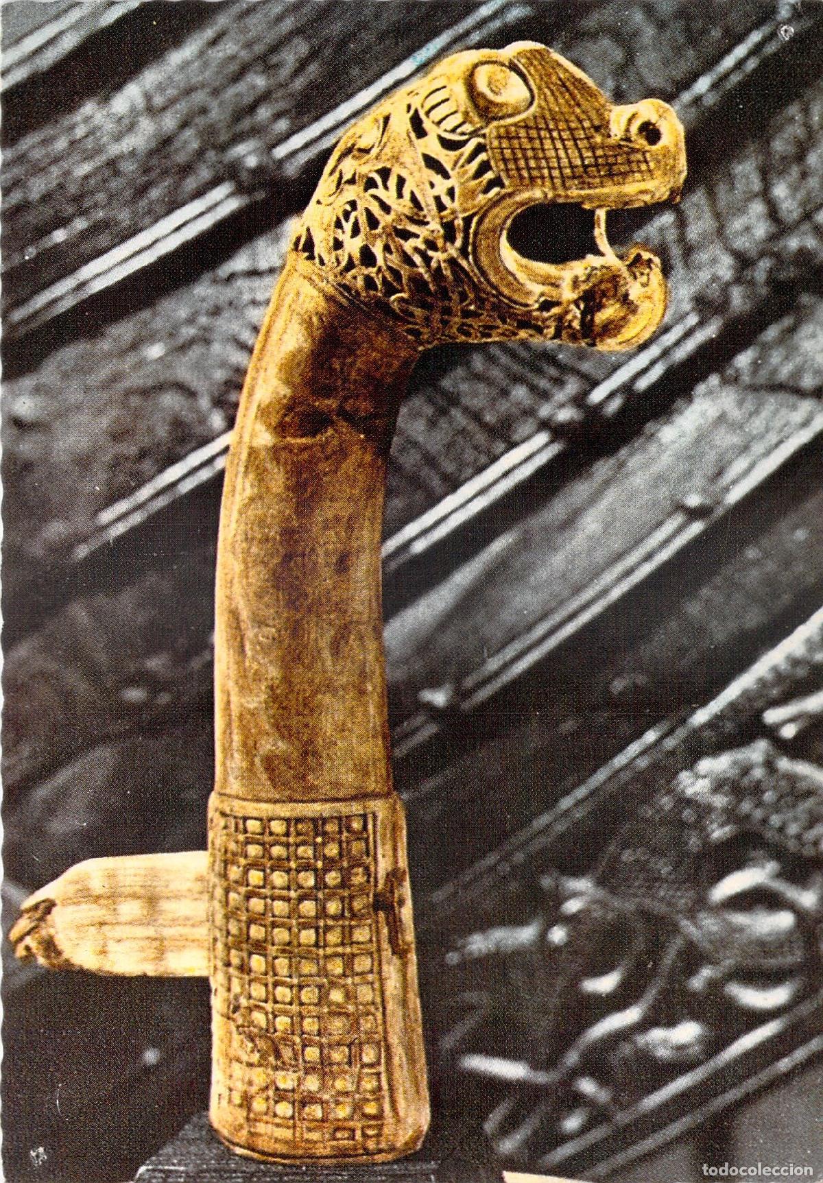 Postales: Postal de poste con cabeza de animal tallada de Oseberg - Foto 1
