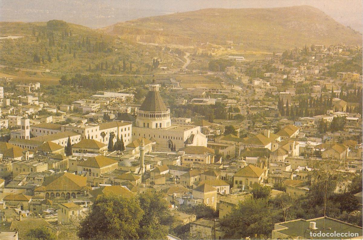 Postales: Postal de vista panor&aacute;mica de la ciudad de Nazaret en Galilea