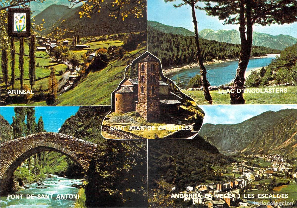 Postales: Postal de Valls d'Andorra con diversos paisajes