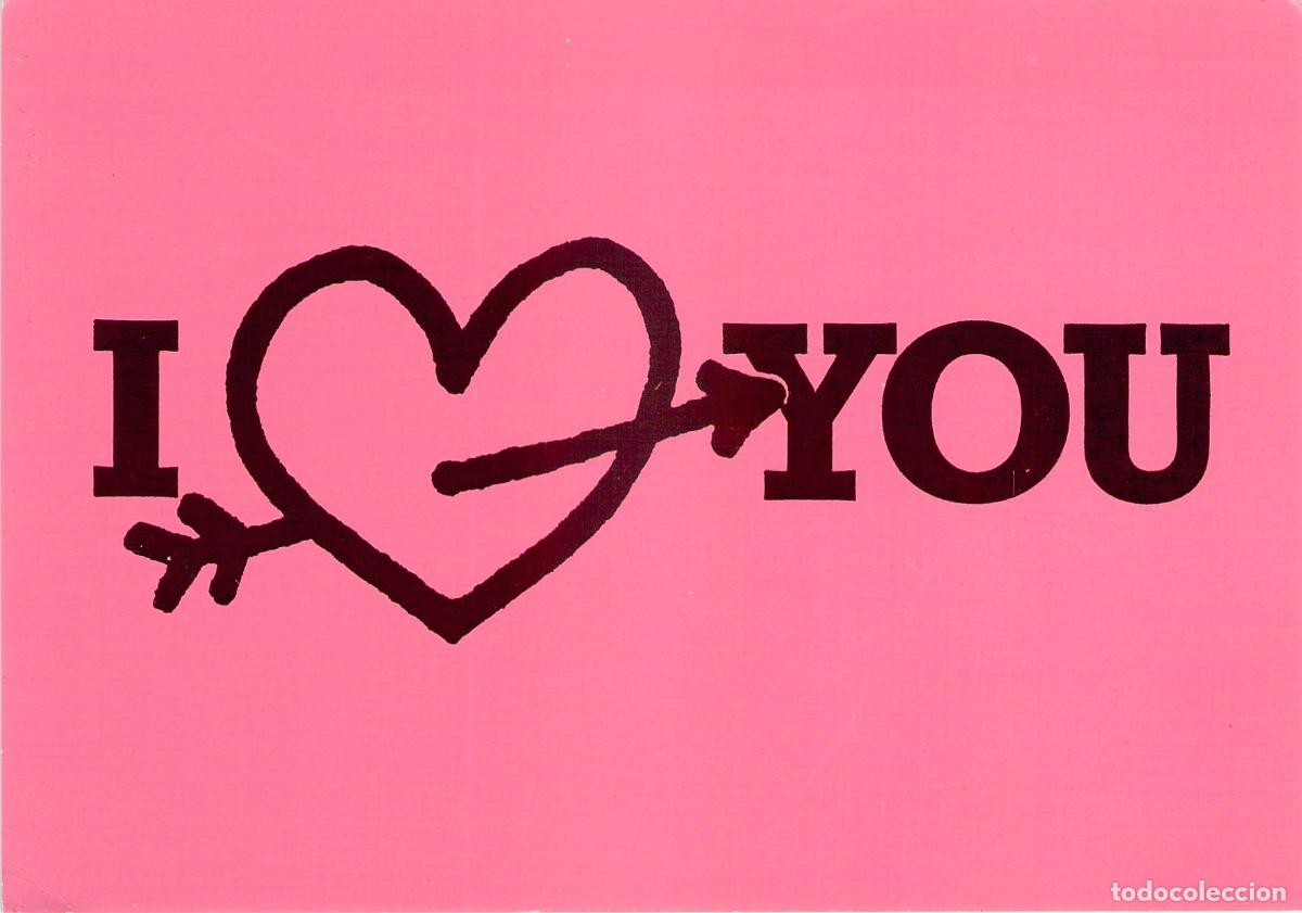 Postales: Postal de dise&ntilde;o minimalista con mensaje I Love You