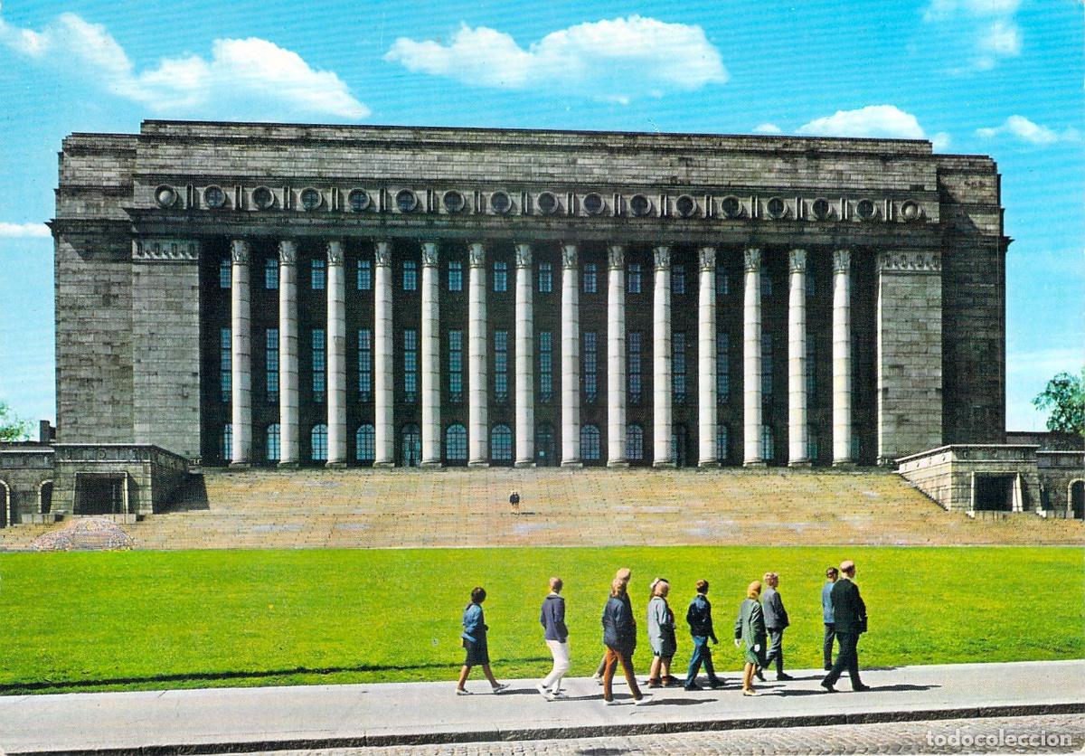 Postales: Postal de la Casa del Parlamento en Helsinki, Finlandia
