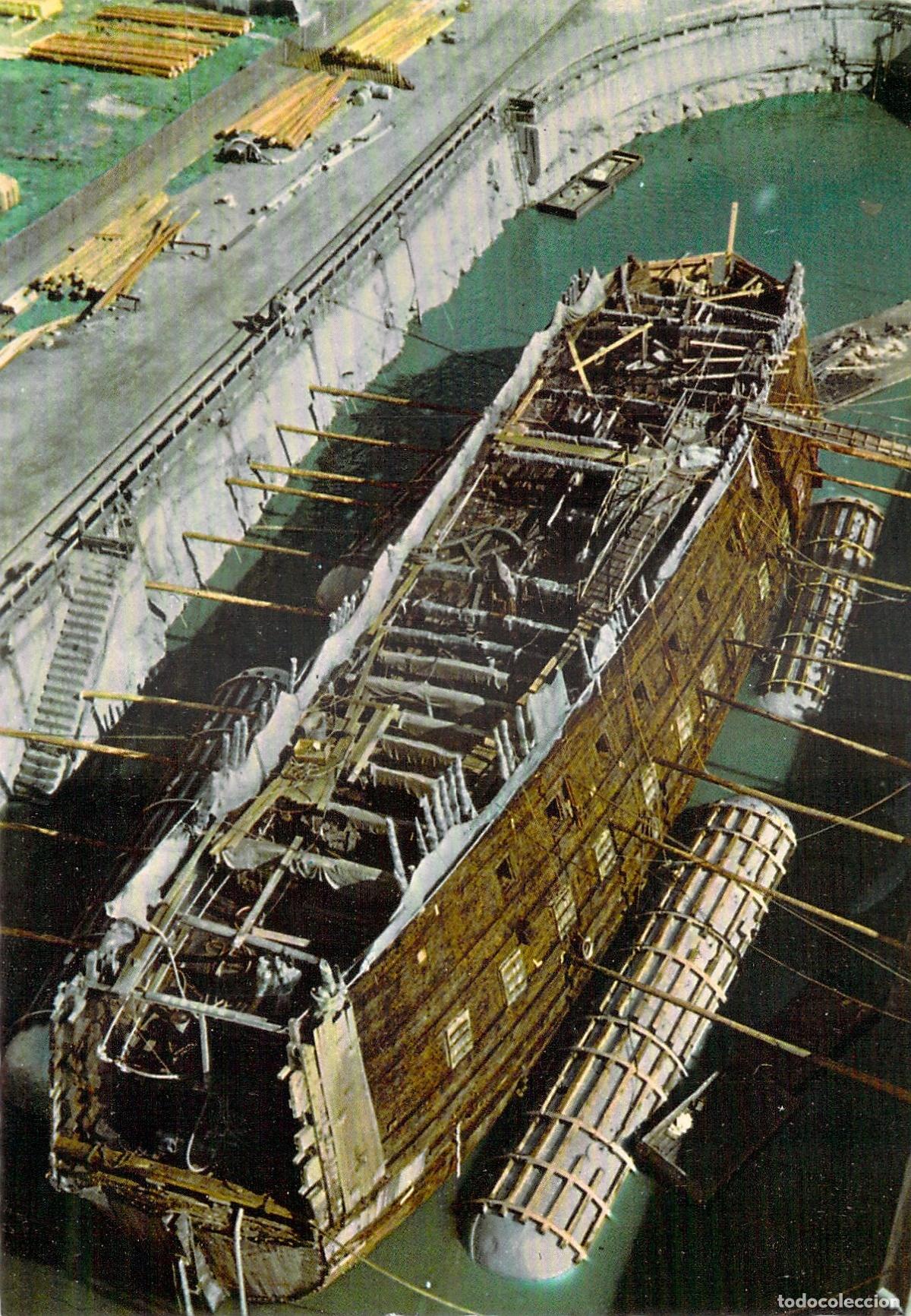 Postales: Postal del hist&oacute;rico nav&iacute;o de guerra Wasa en dique seco, Estocolmo