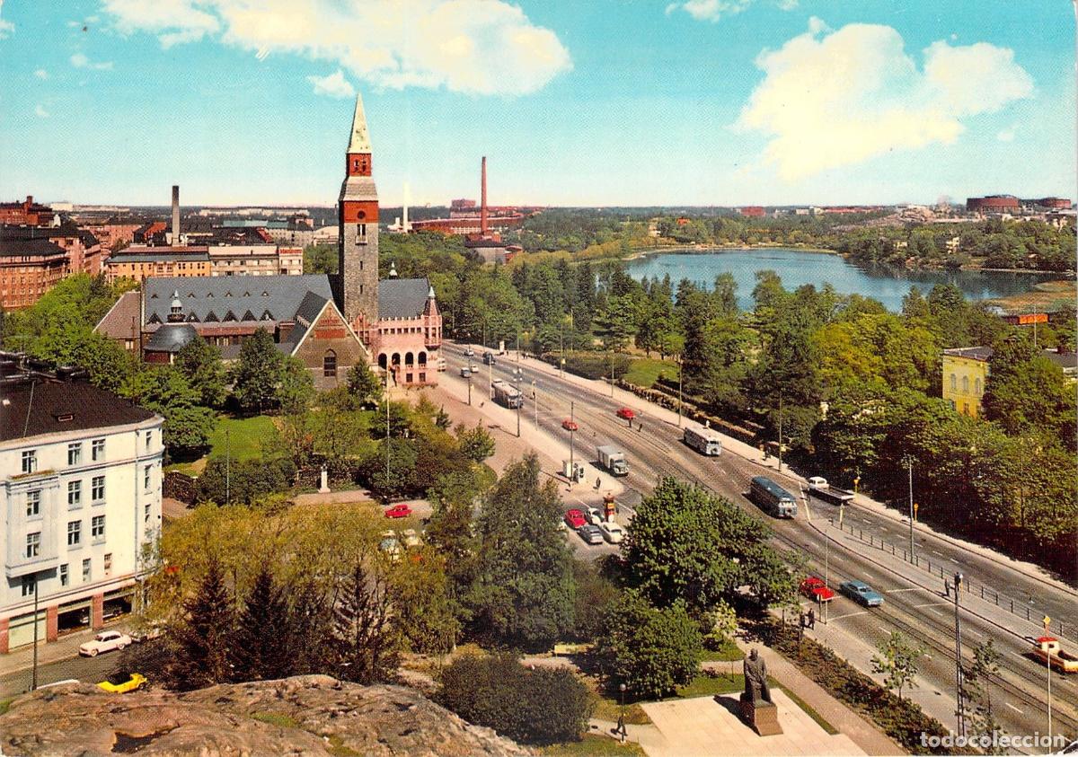Postales: Postal de Helsinki, vista desde el Parlamento hacia la bah&iacute;a de T&ouml;&ouml;l&ouml;nlahti
