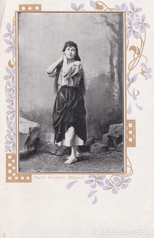 Postais: Sigrid Arnoldson (Mignon) - Grande Pharmacie de l'&eacute;poque - Paris - Dorso sin dividir