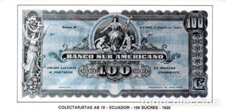 Postales: POSTAL PV07361: Colectarjetas AB 10 - Ecuador 100 sucres 1920
