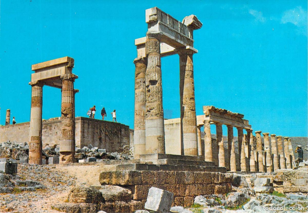 Postales: Postal de la Acr&oacute;polis de Lindos en la isla de Rodas, Grecia - Foto 1