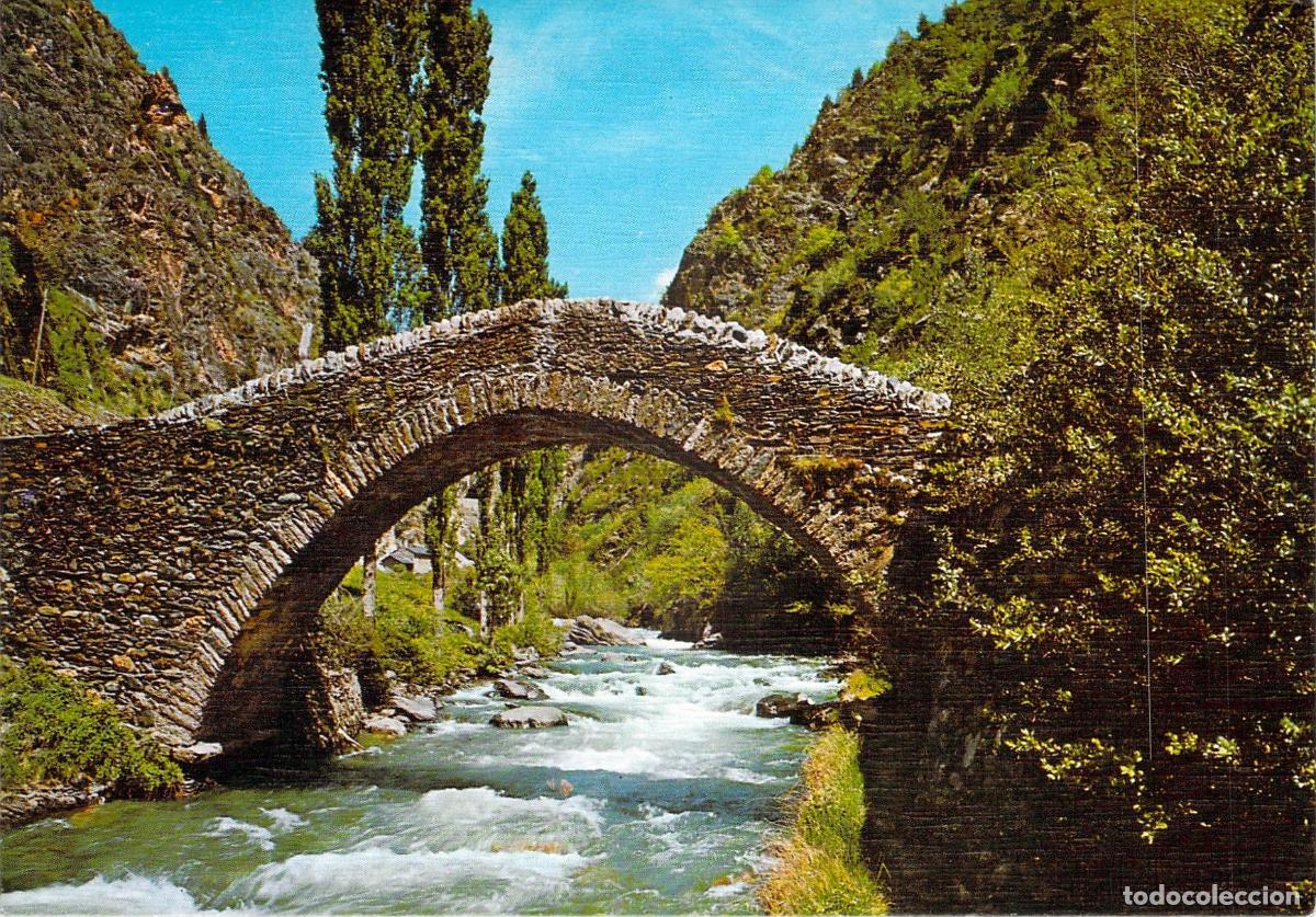 Postales: Postal del Puente Rom&aacute;nico de San Antonio en La Massana, Andorra