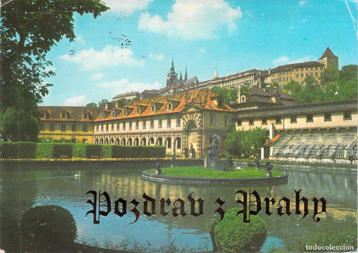 Postales: Postal de los Jardines de Valdstejn y Castillo de Praga