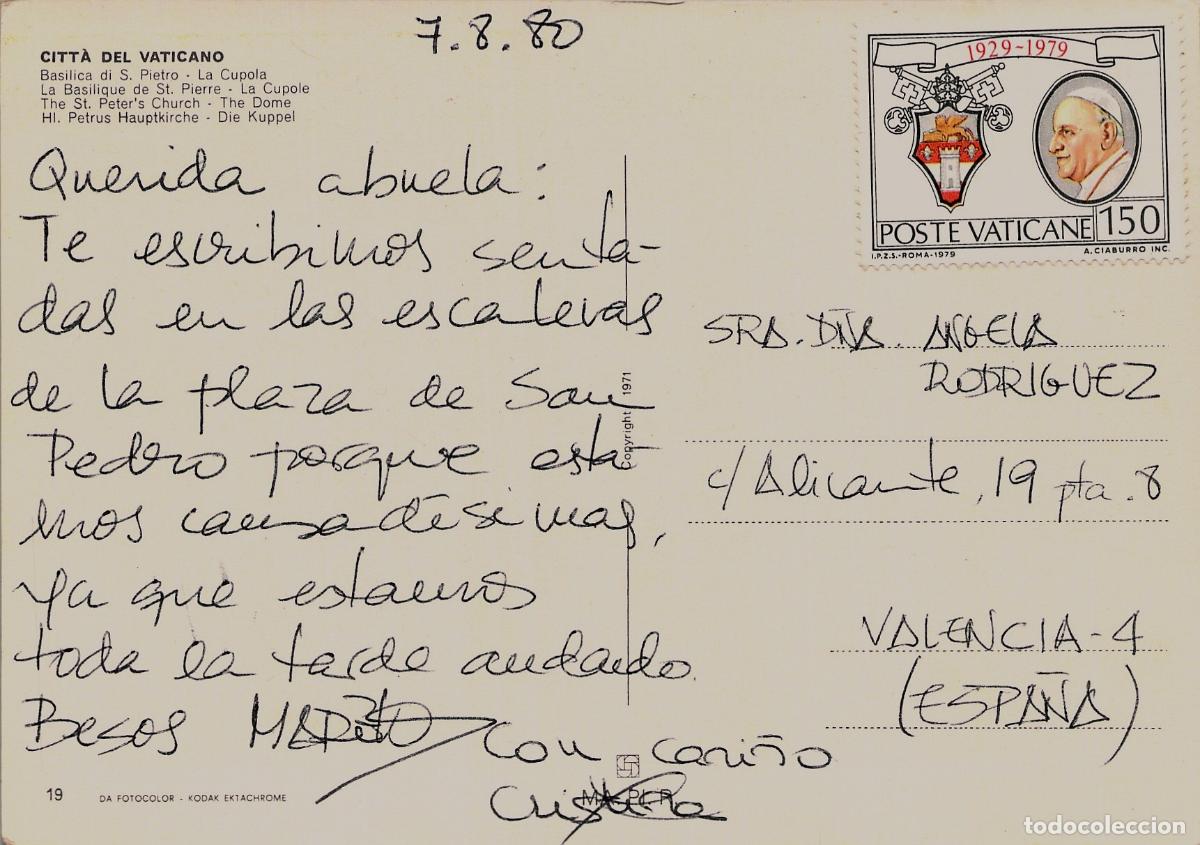 Postales: Postal de la C&uacute;pula de la Bas&iacute;lica de San Pedro en el Vaticano - Foto 2