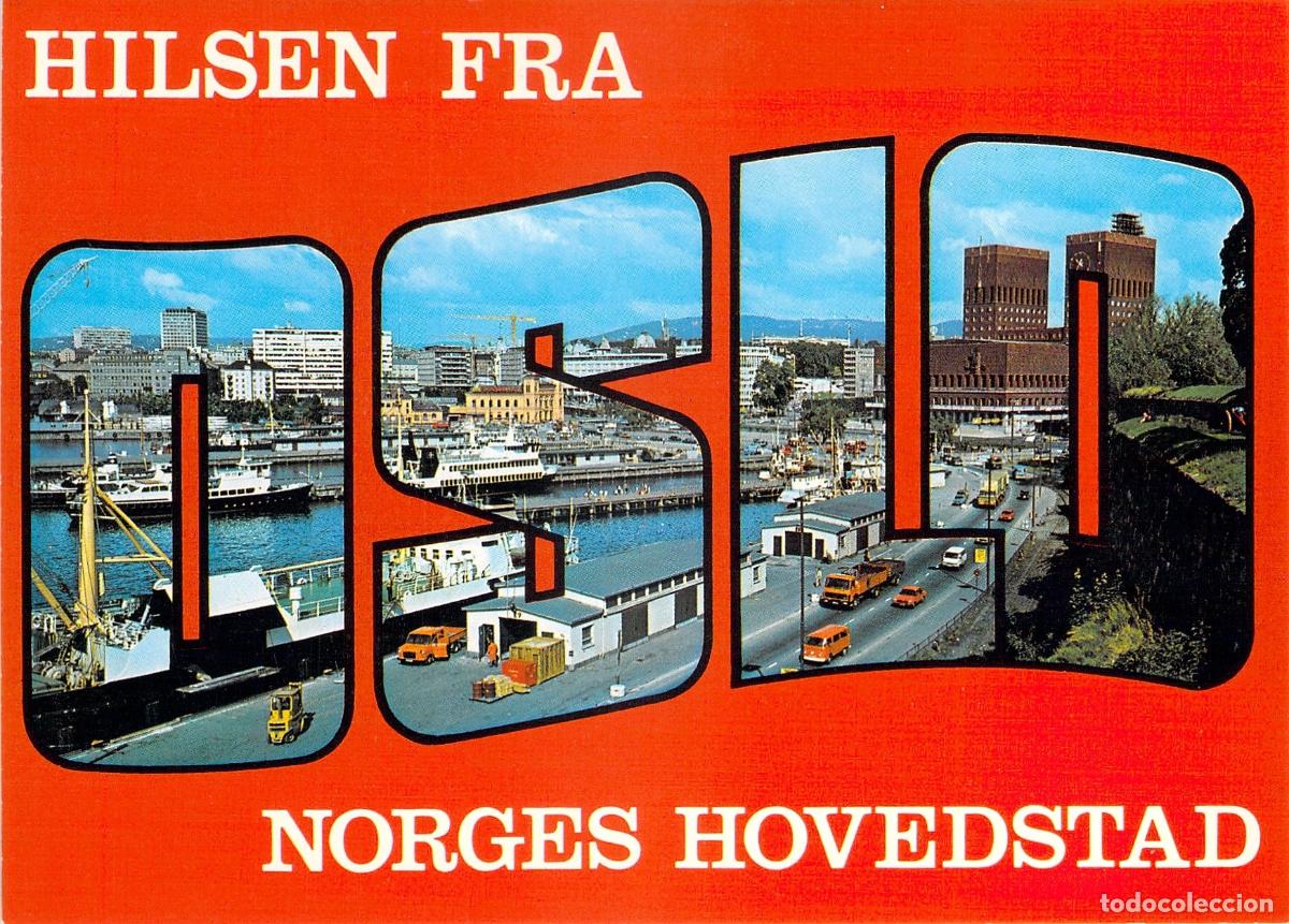 Postales: Postal de Oslo Noruega con Vista al Ayuntamiento y el Puerto