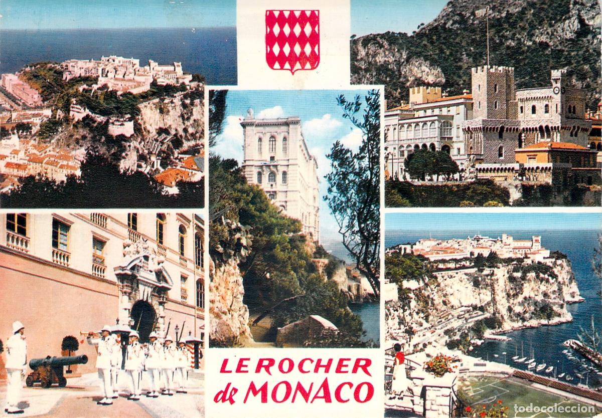 Postales: Postal de Le Rocher en M&oacute;naco con vistas panor&aacute;micas