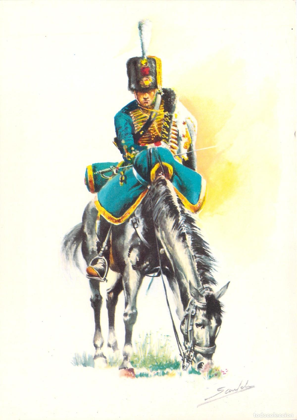 Postales: Postal Ej&eacute;rcito Espa&ntilde;ol Oficial H&uacute;sares de la Princesa - Foto 1