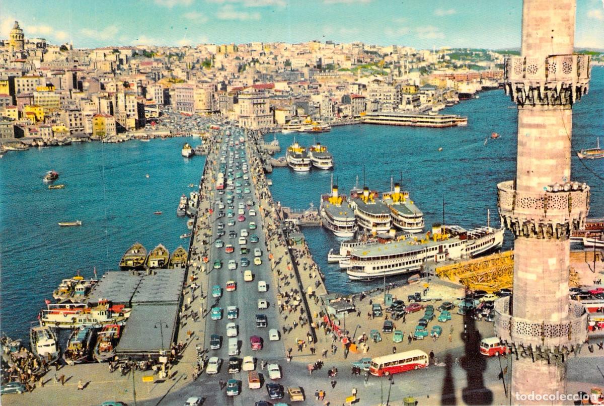 Postales: Postal de Estambul con vista al Puente Galata