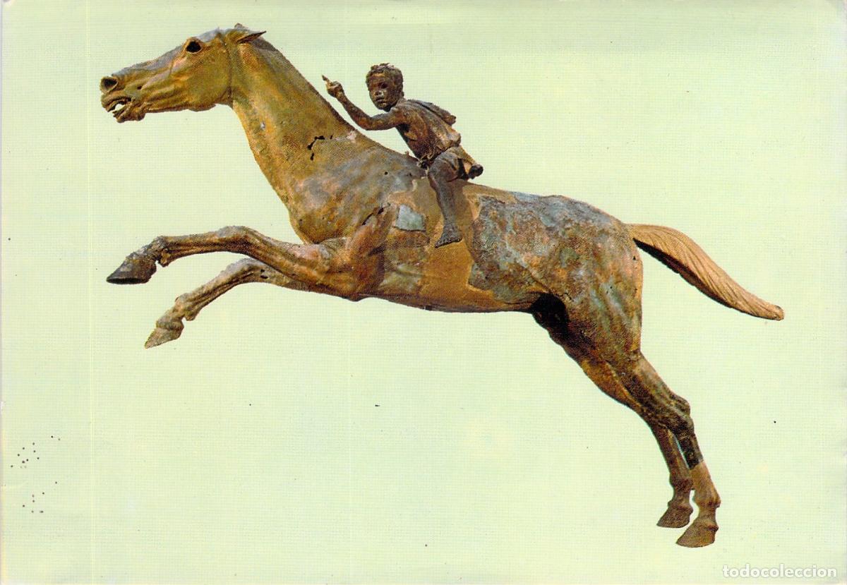 Postales: Postal del Jockey de Bronce, Museo Arqueol&oacute;gico Nacional de Atenas