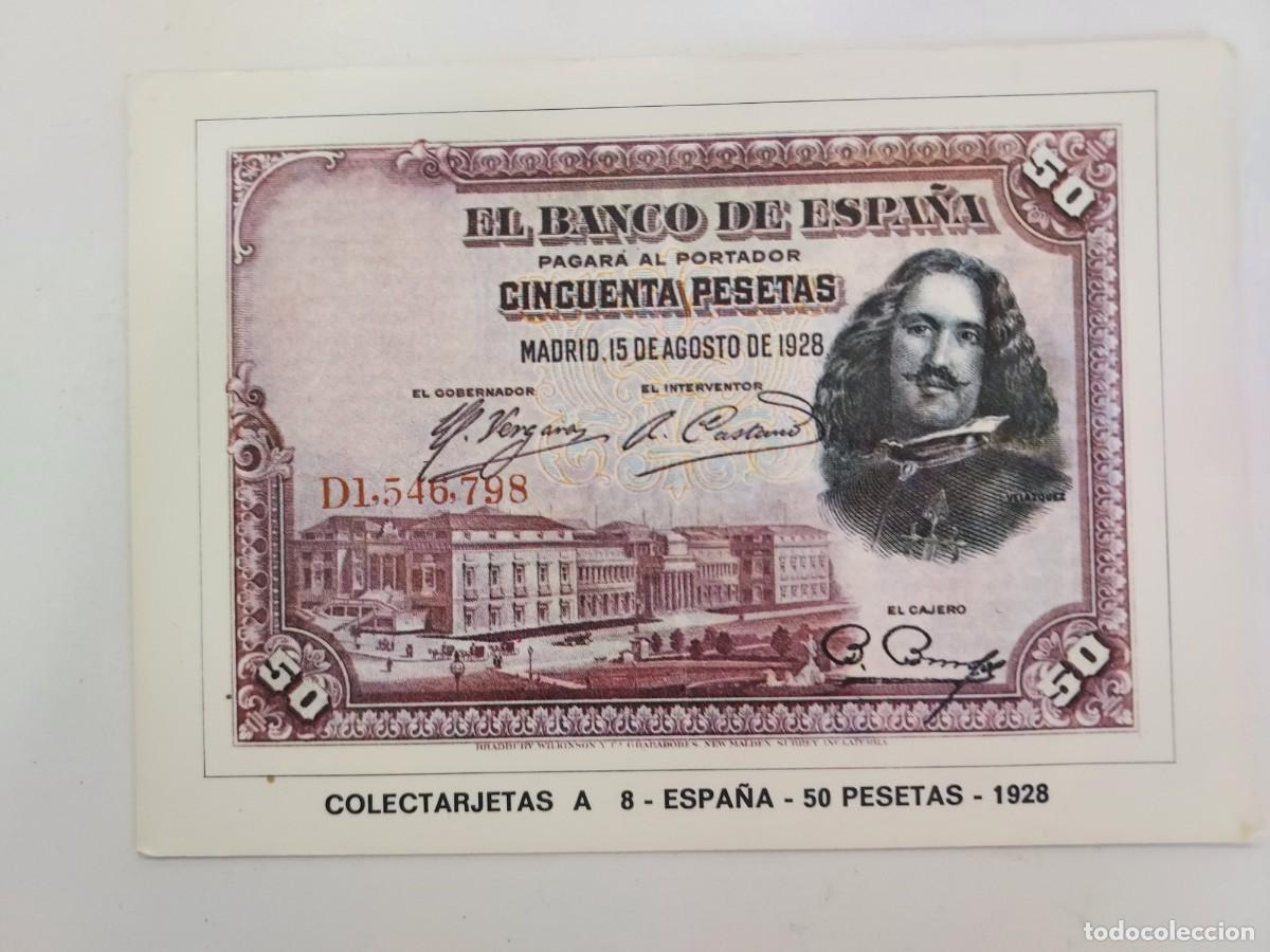 Postales: POSTAL COLECTARJETAS A 8 ESPA&Ntilde;A 50 PESETAS 1928. EUROHOBBY. 1973. SIN CIRCULAR