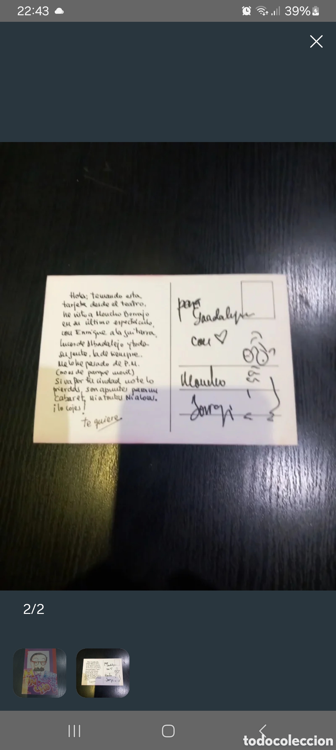 Postales: Postal con firma de Moncho Borrajo - Foto 2