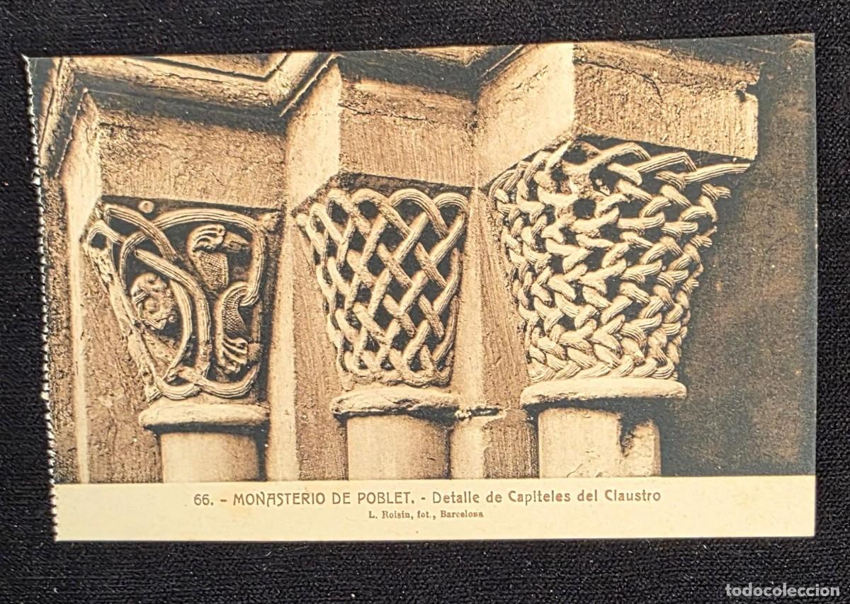 Postales: P.1117 Postal Antigua Monasterio de Poblet N&ordm; 65 &ndash; Detalle Rom&aacute;nico del Claustro &ndash; L. Roisin