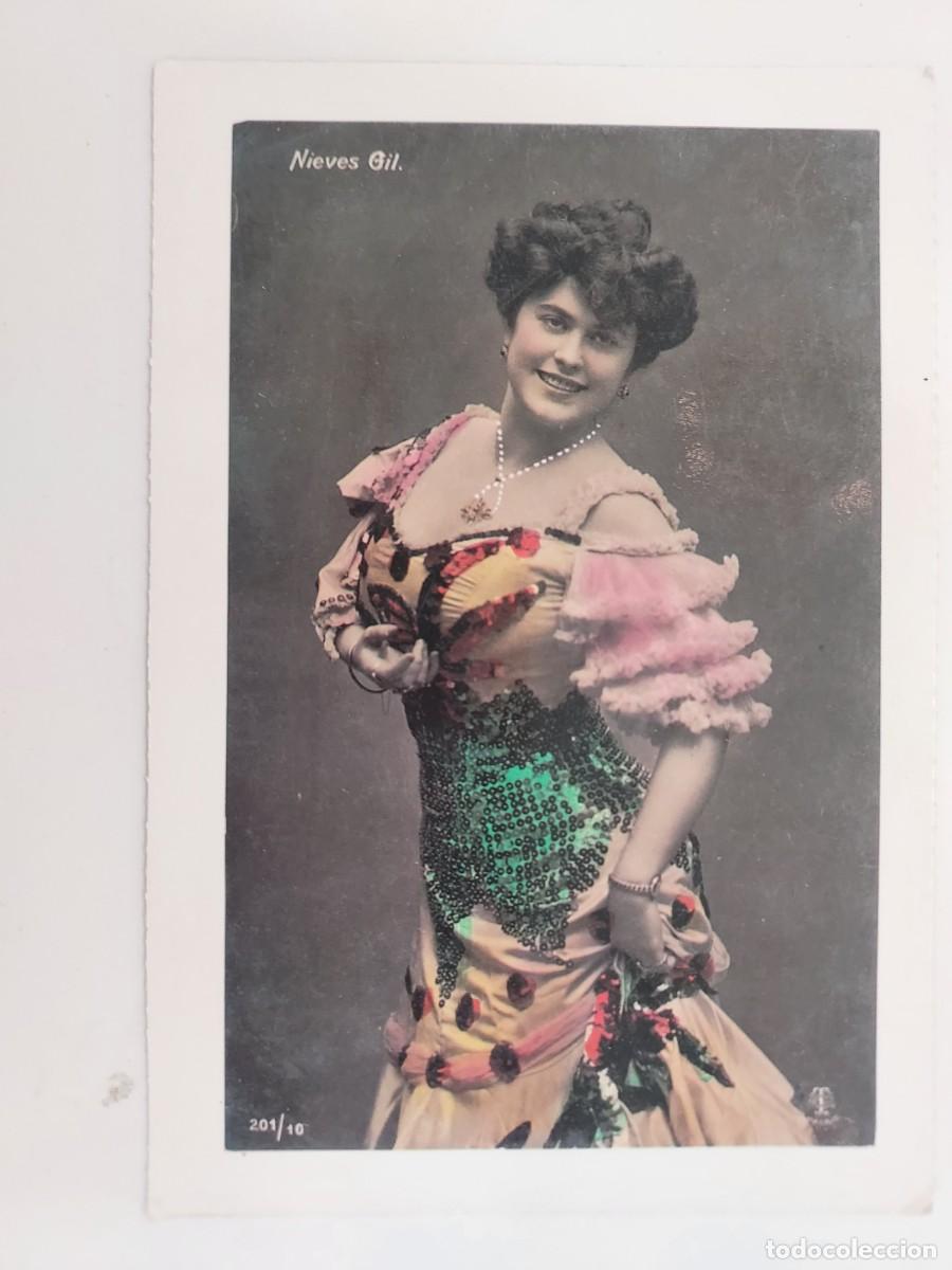 Postales: POSTAL NIEVES GIL. ACTRIZ, CUPLE. S/C. REPRODUCCION MODERNA 1988